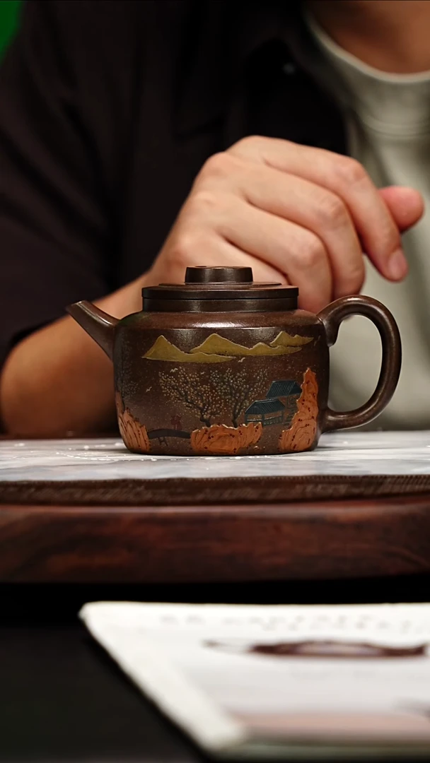 宜兴原矿高端紫砂 明清紫金老砂段220cc