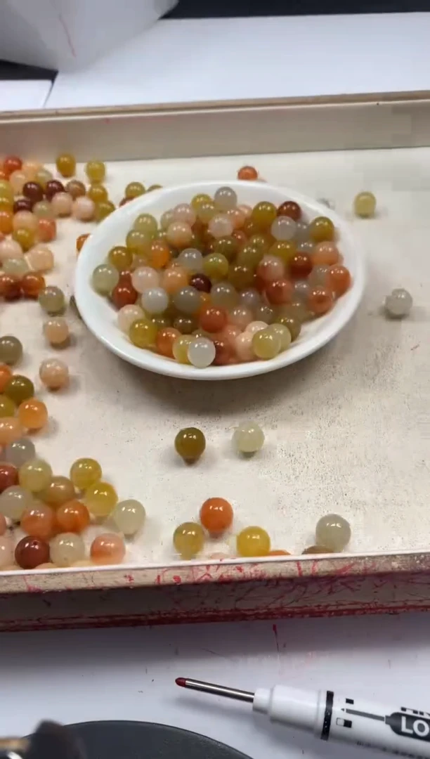 【闪购商品】玛瑙/玉髓颈饰未镶嵌嵌w360三彩金丝玉10mm*30颗