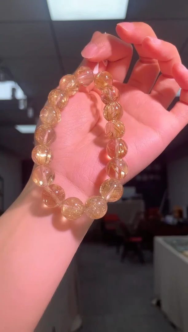 未镶嵌手链水晶天然金发晶手串