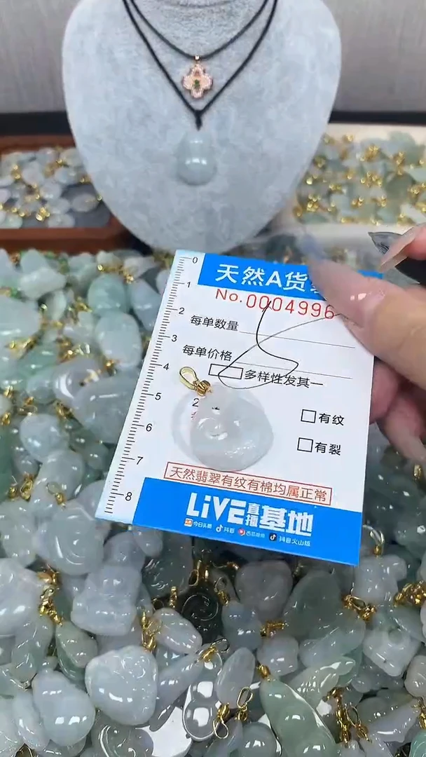 翡翠未镶嵌颈饰净货挂件-4996