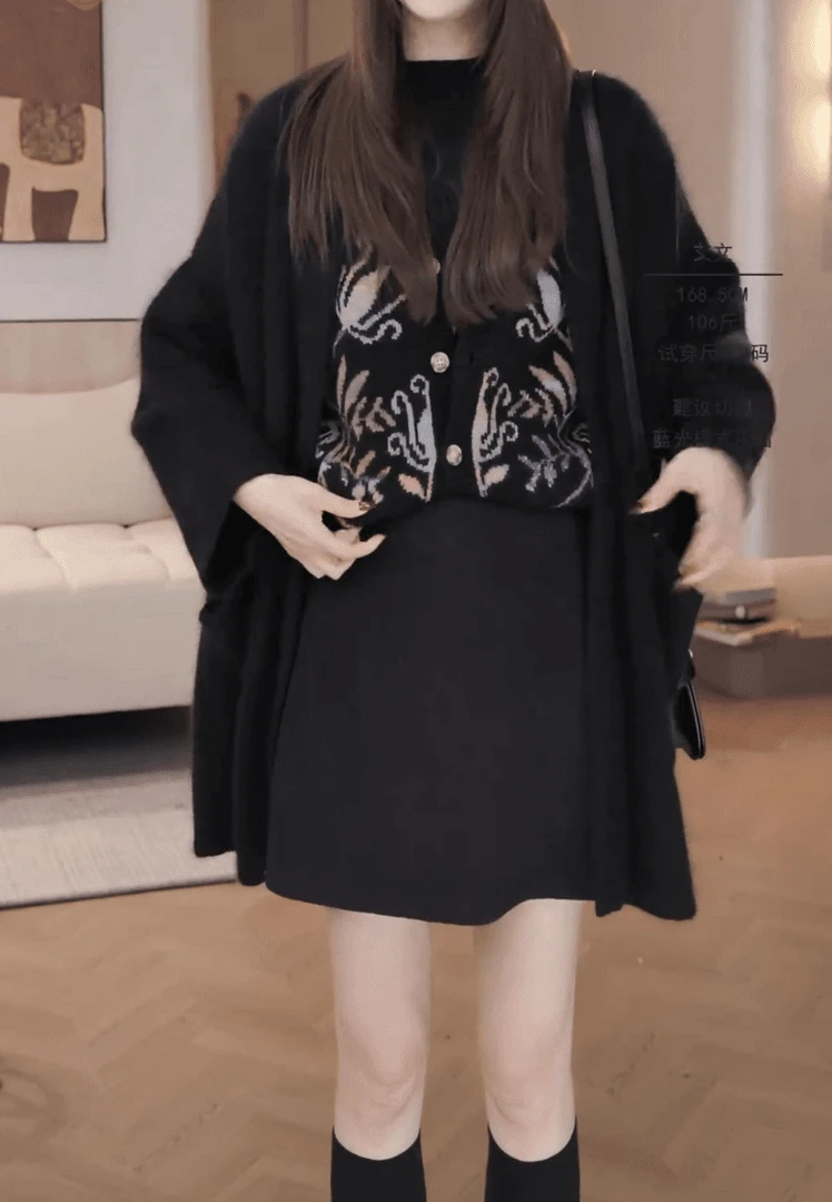 秋冬简约毛呢松紧腰A字短裙女秋冬新款气质显瘦小个子半身裙女