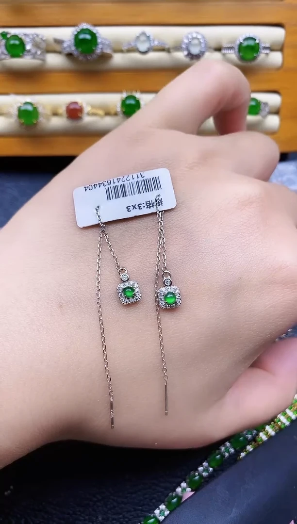 银S925镶嵌戒指翡翠1