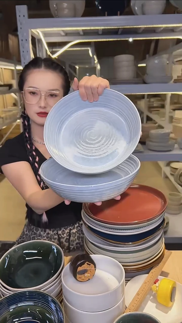 瓷267外贸尾货高温釉下彩陶瓷餐具默认微瑕