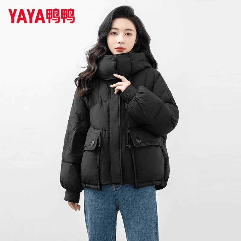 YAYA/鸭鸭时尚百搭羽绒服女2024年加厚短款羽绒服女YE3B635845L