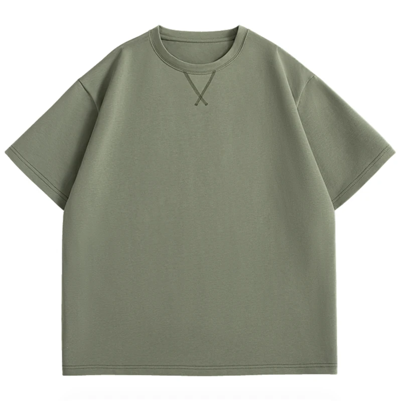 凡客抑菌落肩绗线领T恤