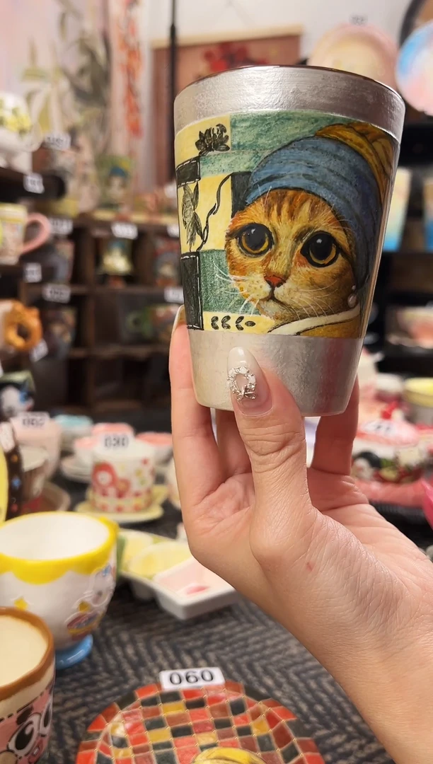 景德镇唐老师设计款手绘猫猫系列杯杯