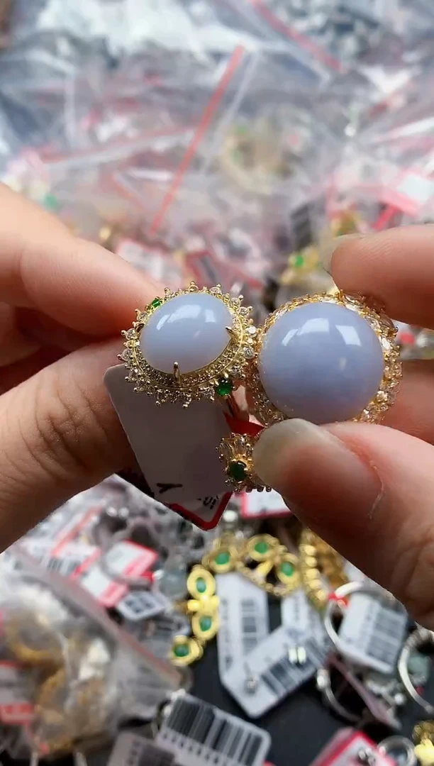 银S925镶嵌戒指翡翠天然A货缅甸翡翠