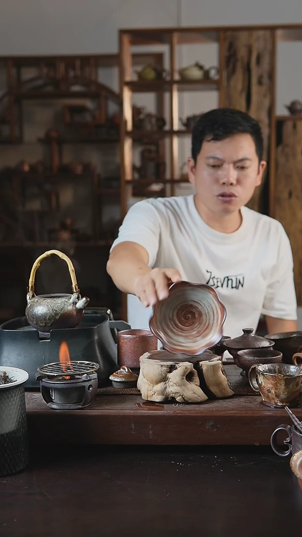 紫砂全手工折口花型壶承
