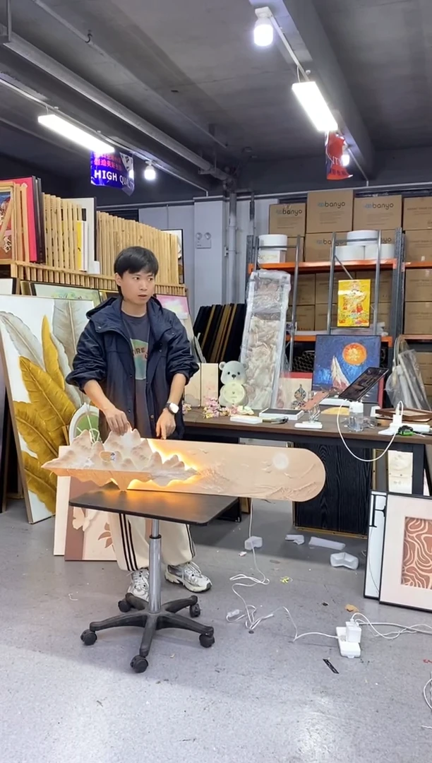 带灯款高40宽120带灯双层装饰画