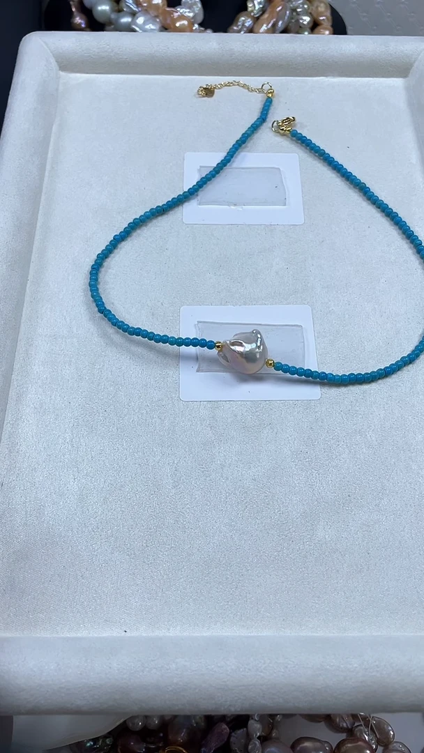 淡水珍珠未镶嵌项链【纯恬巴洛克饰品】