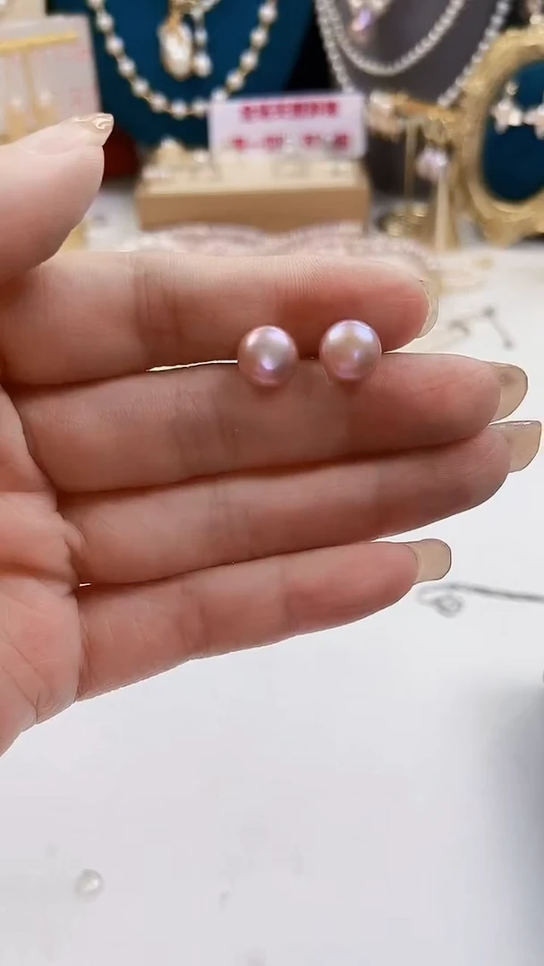 未镶嵌淡水珍珠耳环.