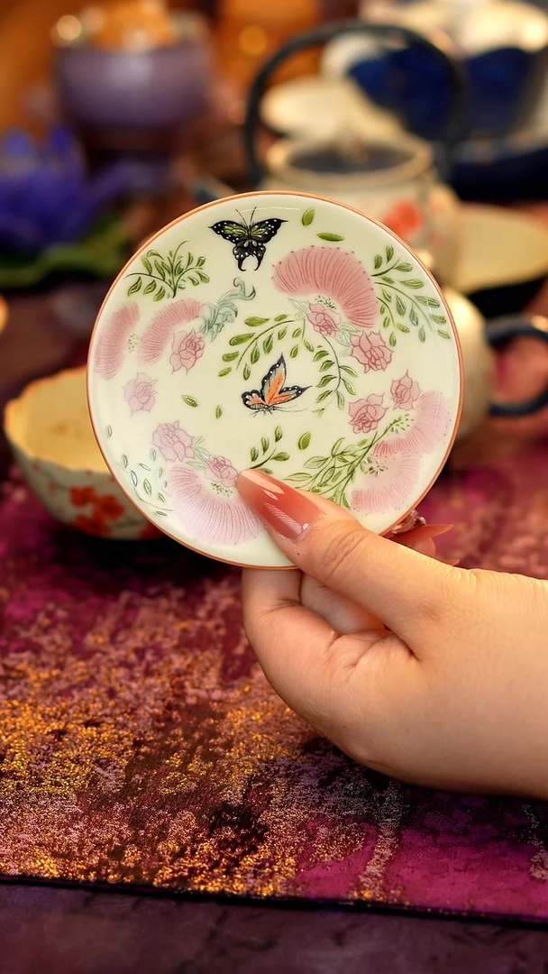 合欢花杯托········