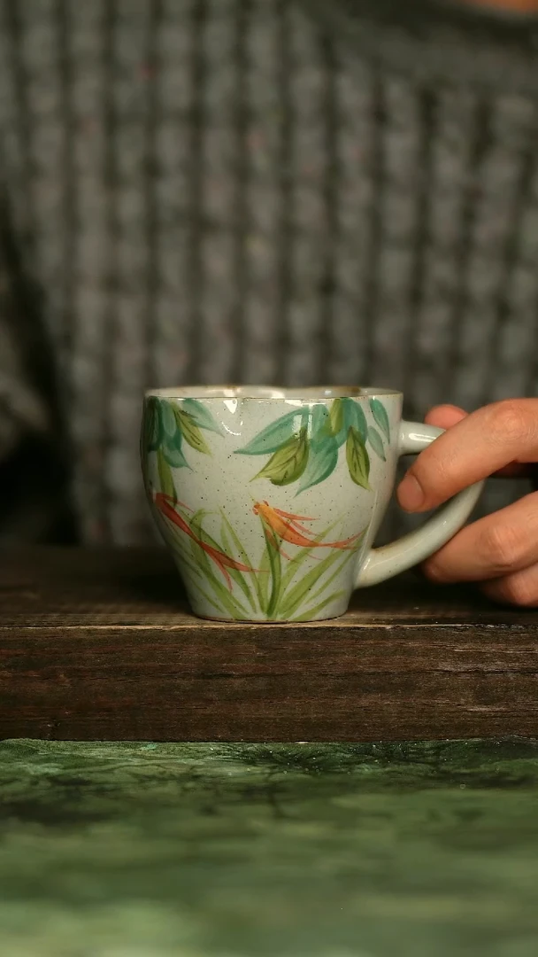 陶瓷青诗集手工手绘瓷器