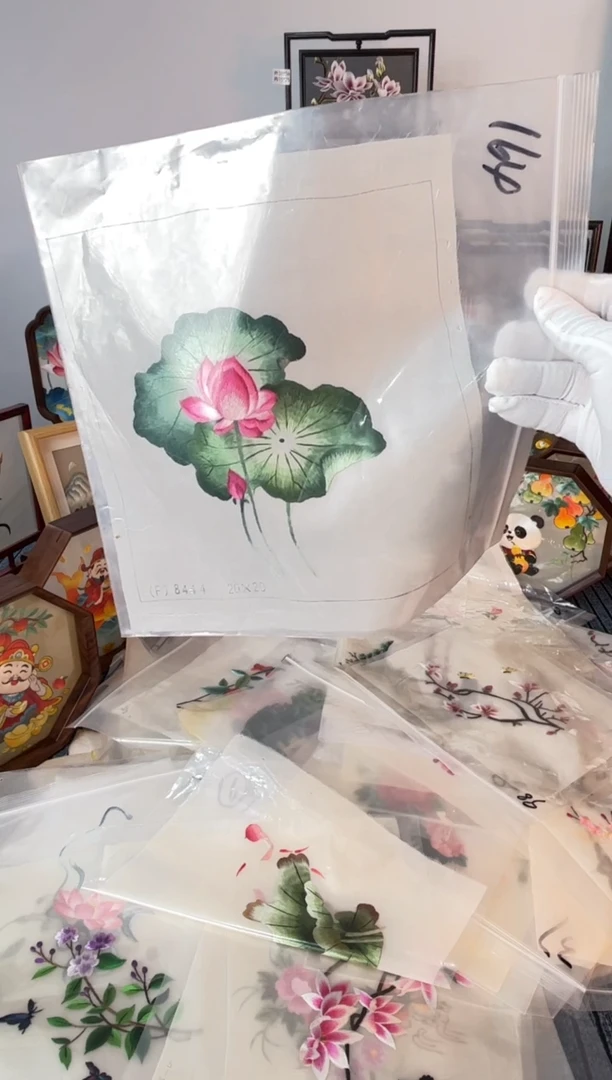织绣纯手工苏绣双面绣绣布164
