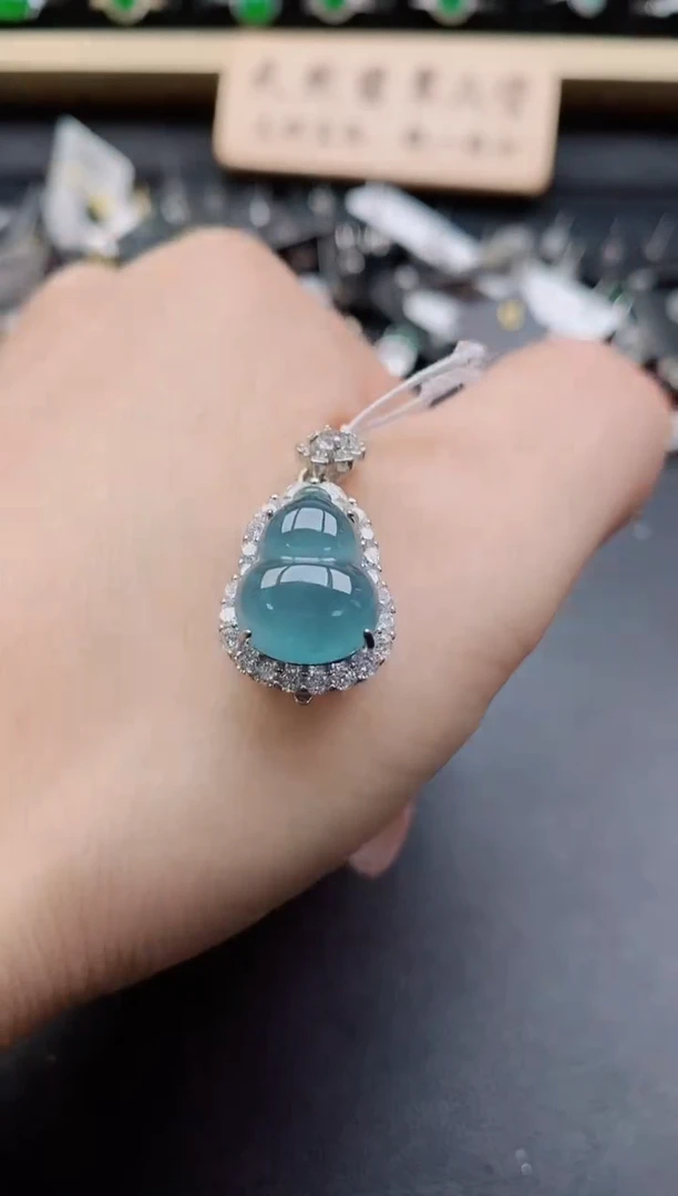 吊坠(不含链)银S925镶嵌翡翠12121