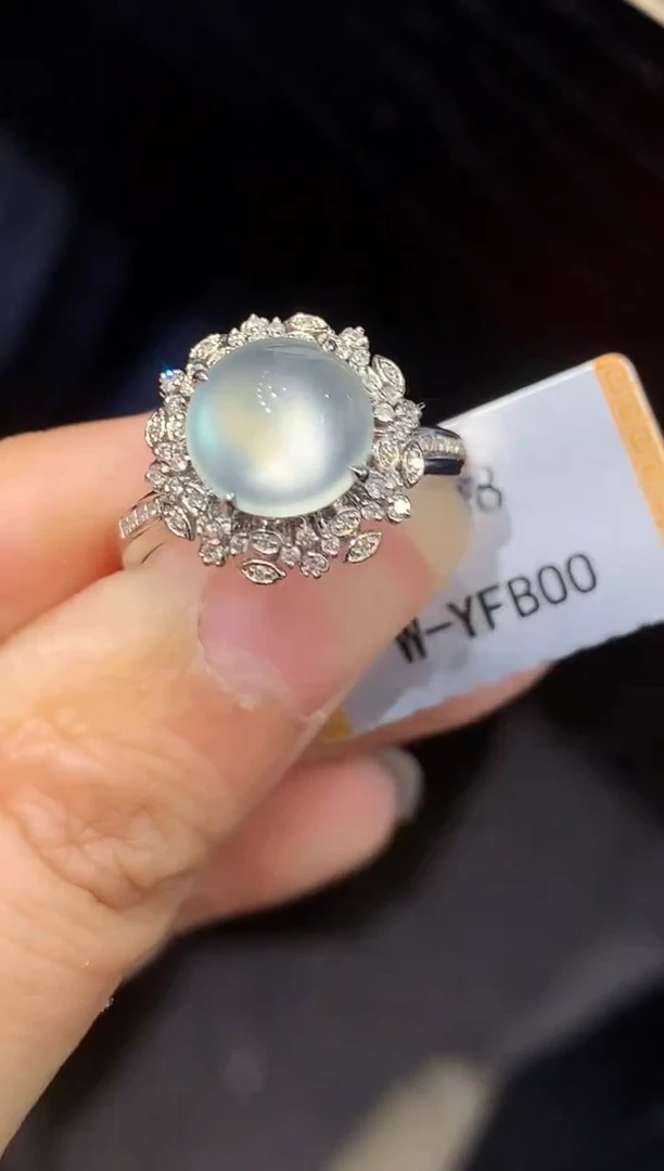 翡翠戒指18K金镶嵌YS多样性发其一