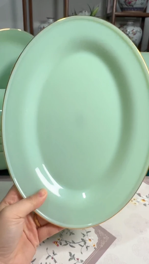 硬质细瓷  1 2英寸玉瓷鱼盘1个【贝美】