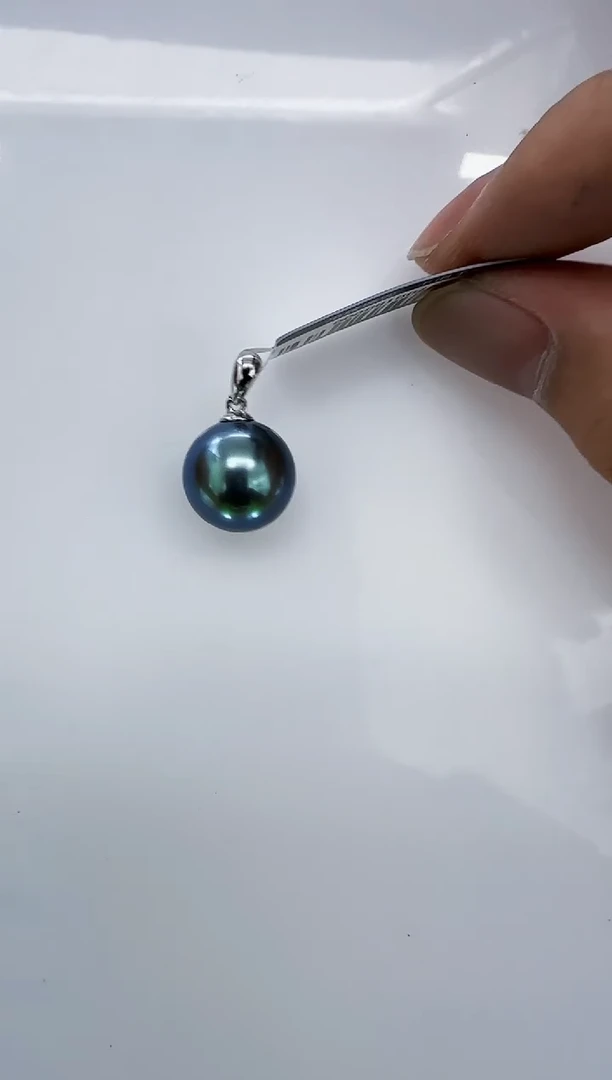 银S925镶嵌海水珍珠DA大溪地吊坠 y497