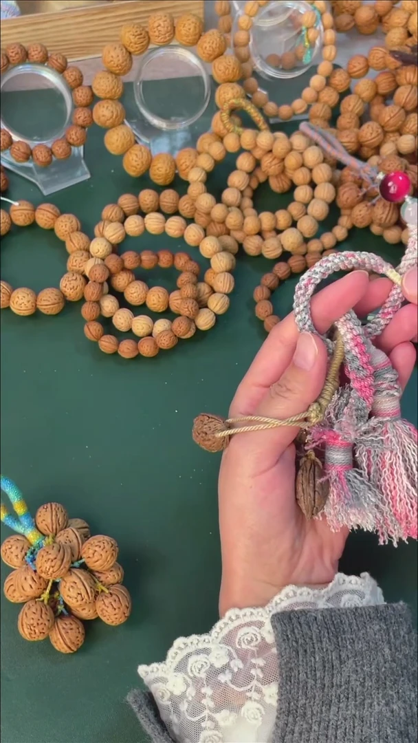 手串文玩核桃?*墨桃枭车挂