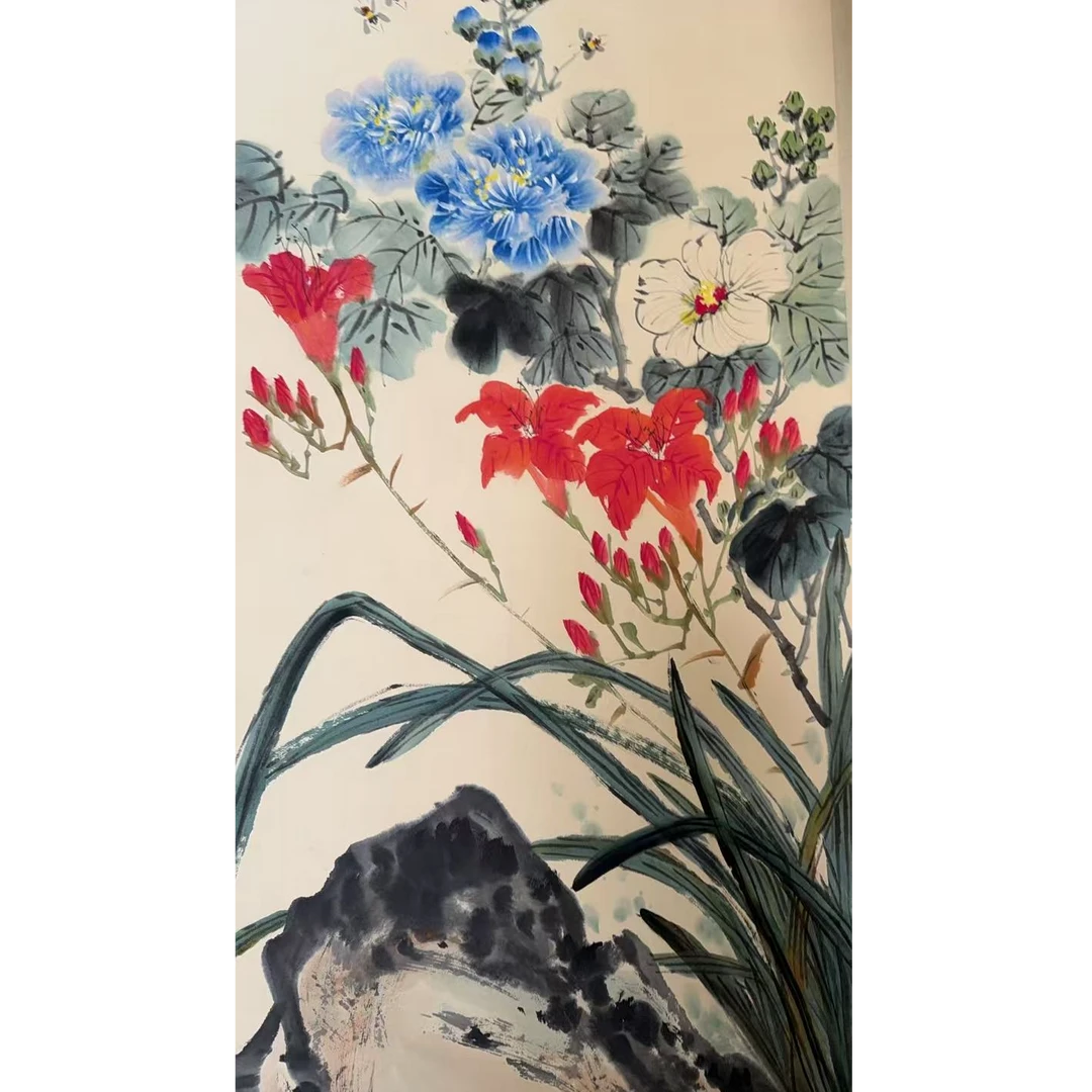 王 花卉立轴137×67 8.2平尺