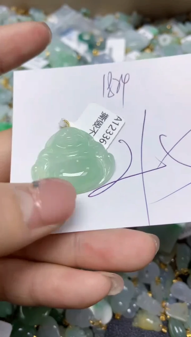 【闪购商品】翡翠挂件18K金镶嵌 天然翡翠A货