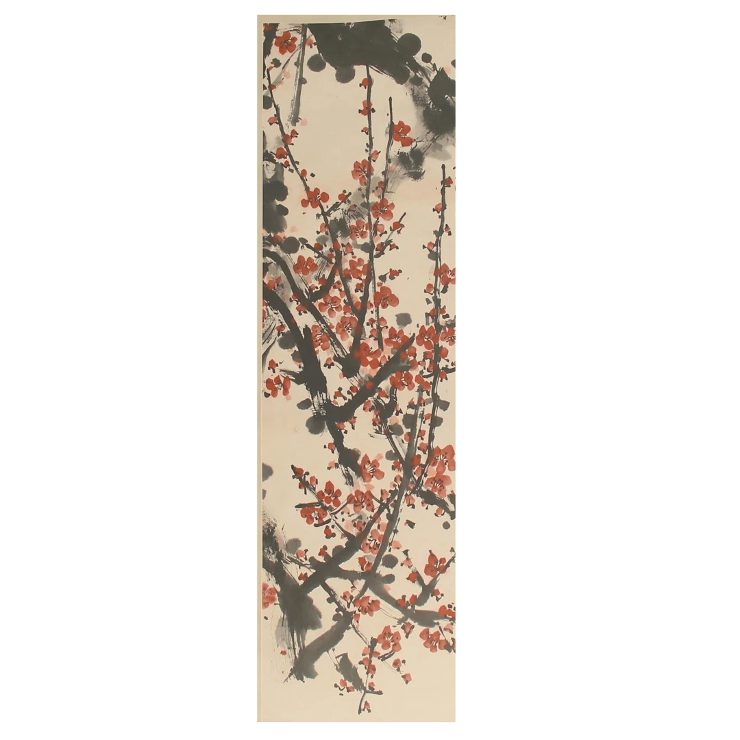 LOT.014 泽霈《红梅》109*38cm 纸本设色立轴