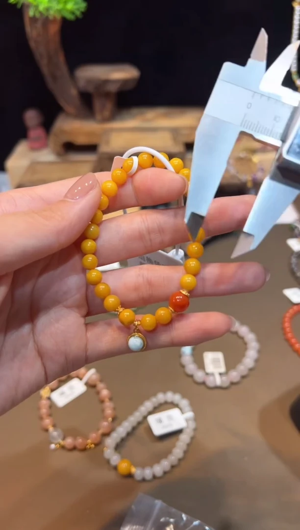 未镶嵌琥珀手链手饰@@E6618