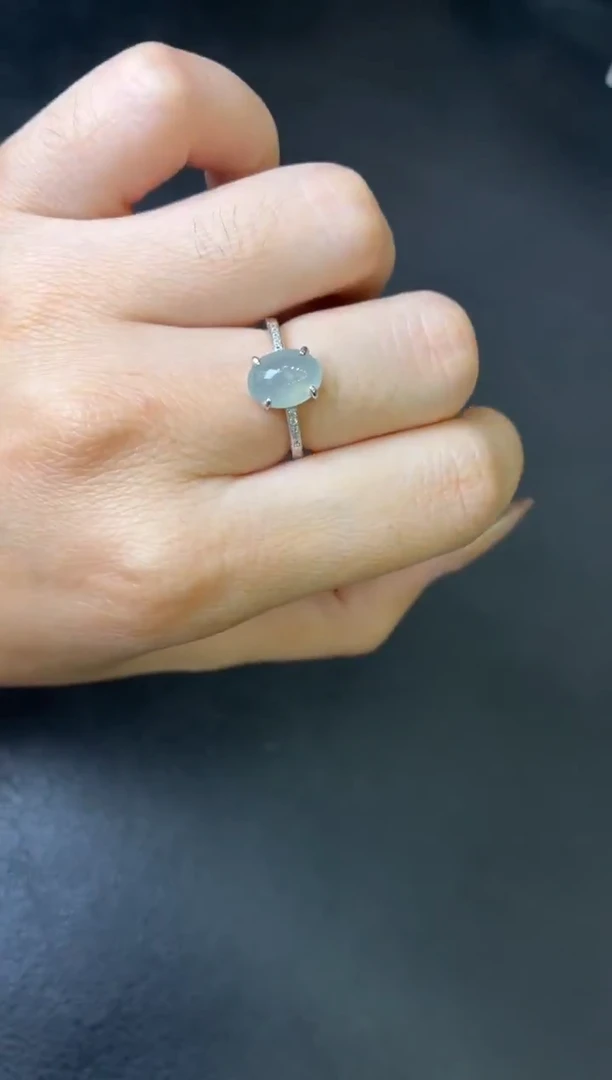 银S925镶嵌戒指翡翠戒指