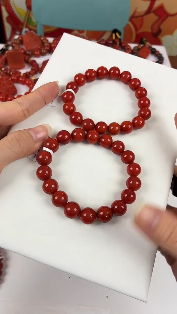 未镶嵌保山锦红（顶）手串11mm南红玛瑙（多样式发其一）