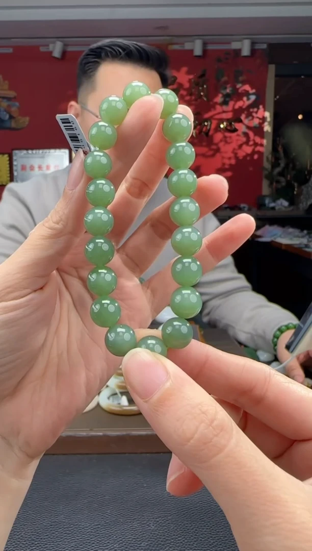 未镶嵌手串和田玉碧玉粉青手串