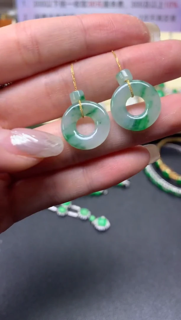 【闪购商品】翡翠耳饰18K金镶嵌耳饰|1800+180