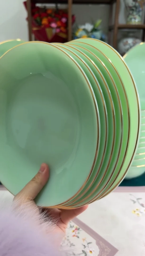 8英寸深盘6个  玉瓷【贝美】