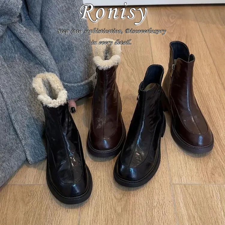羊皮~真皮复古厚底雪地靴女2025冬季新款加绒棉鞋保暖毛毛鞋短靴