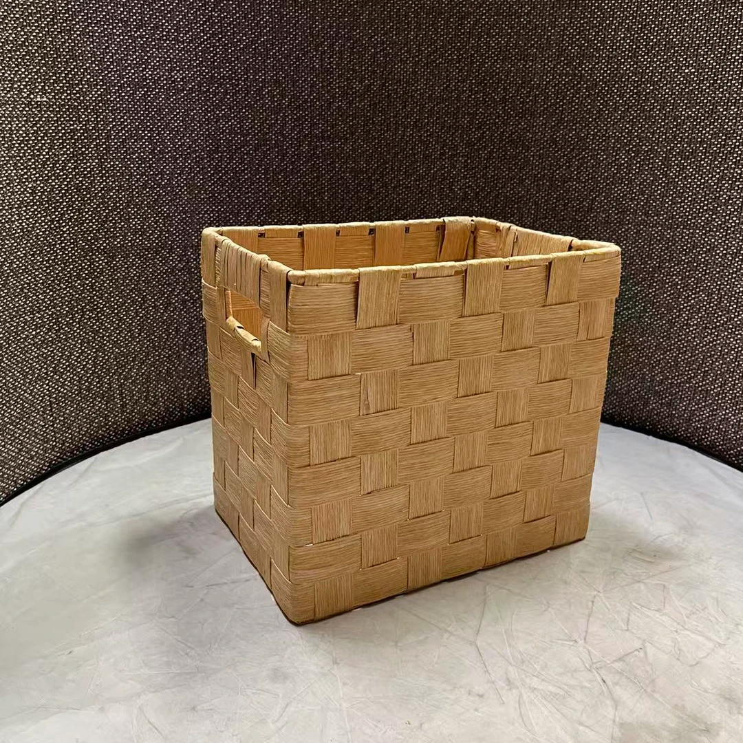 5526瑕疵款 长26宽20高23cm 家用编织收纳筐加高桌面简约储物篮子