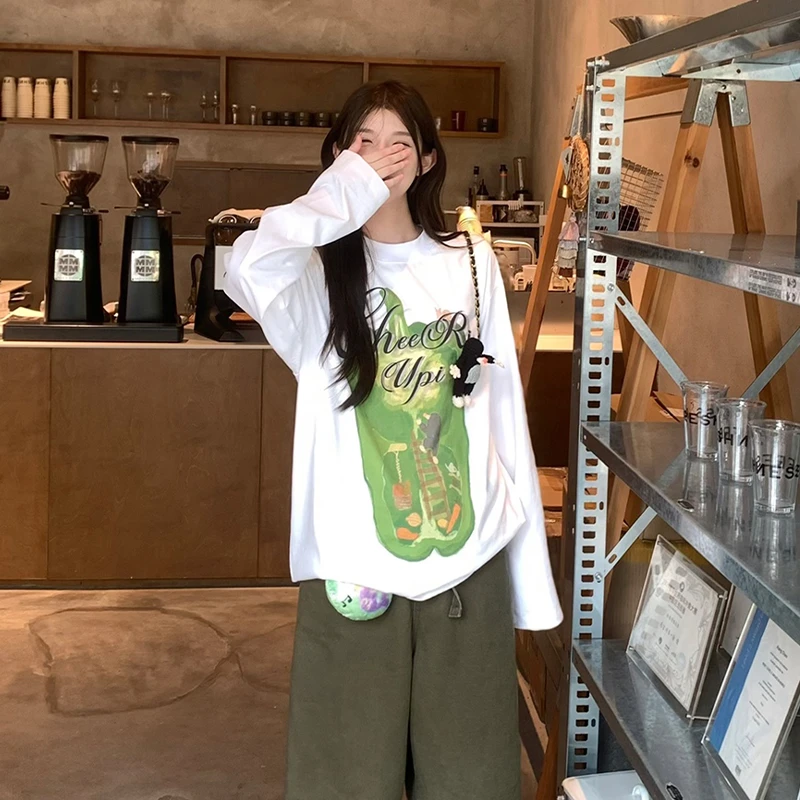 河岸家设计师CHEERi UPi手工钩针鼹鼠的青椒屋长袖T恤女25秋