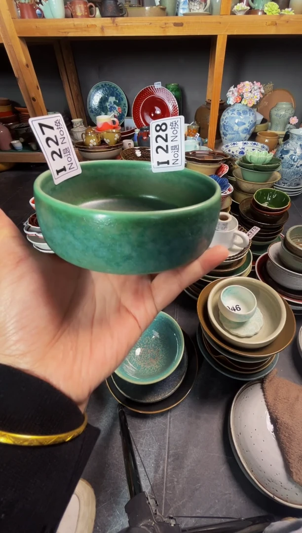瓷片维****si228绿色立边碗福利