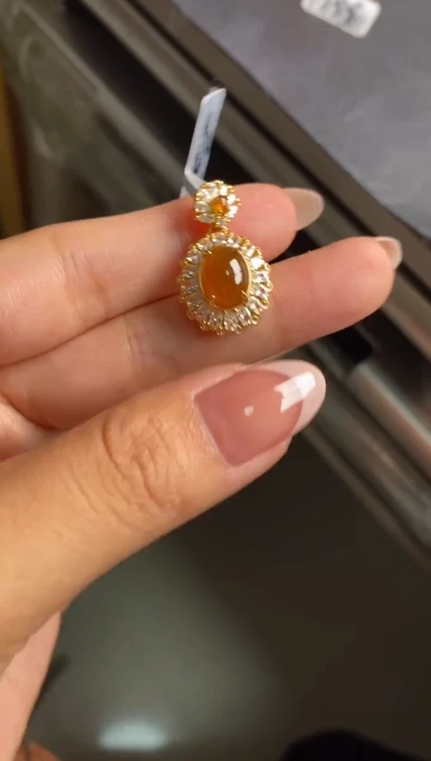 银S925镶嵌戒指翡翠天然A货翡翠