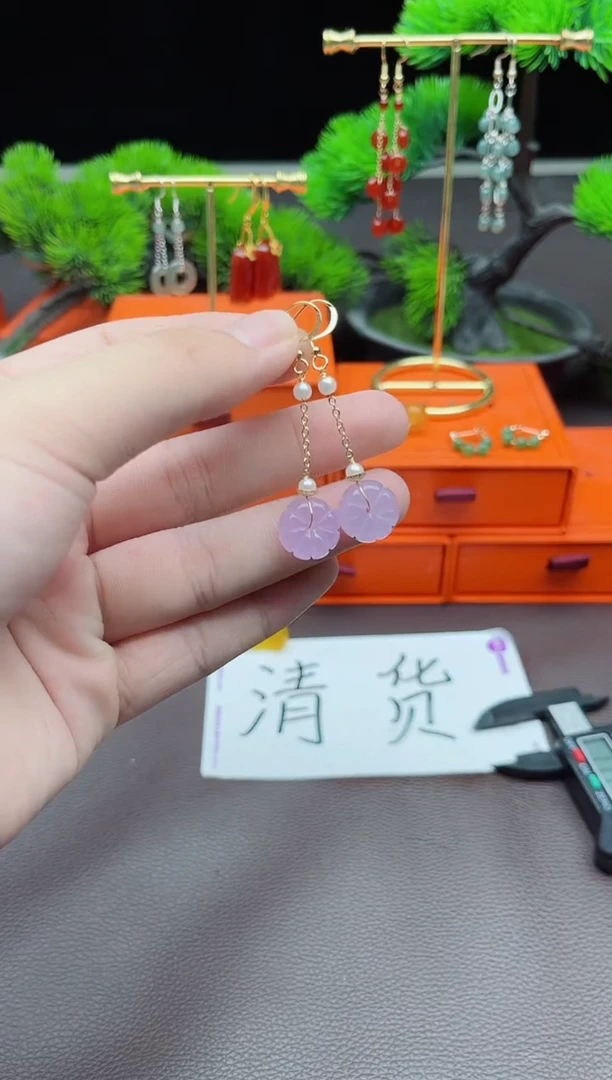 玛瑙/玉髓耳饰银S925镶嵌504