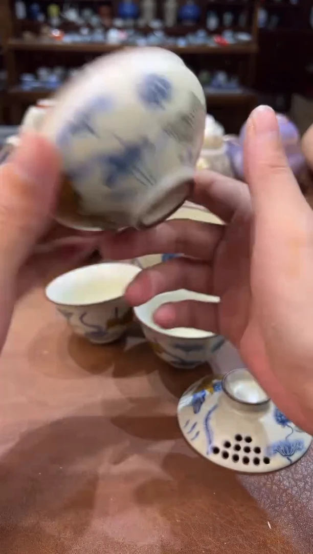 真的很便宜超好看会开片的旅行茶具
