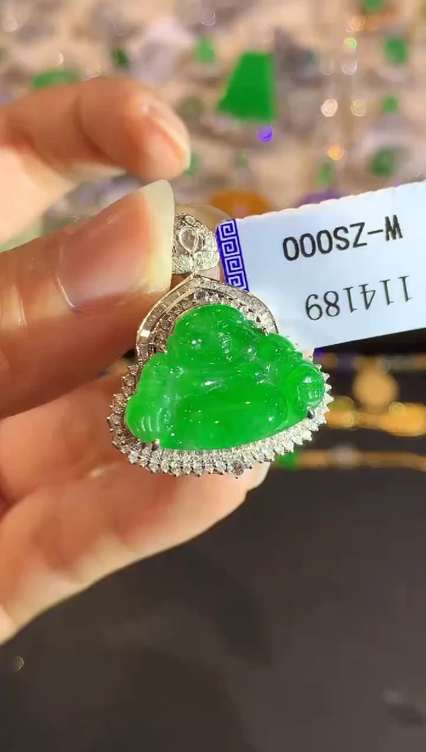 翡翠18K金镶嵌吊坠(不含链)YS114189多样性发其一