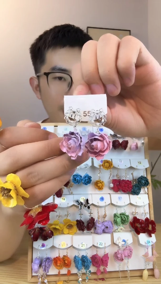 铁合金合金锆石花环粉紫拼色款式