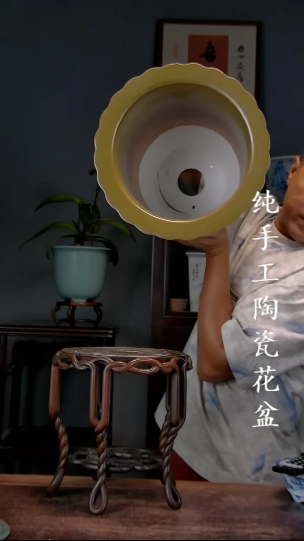 景德镇手工陶瓷花盆