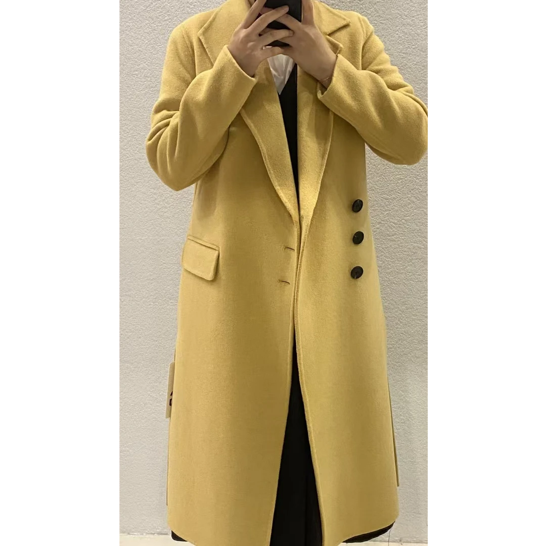 法式气质翻领大衣毛呢外套女显瘦6272