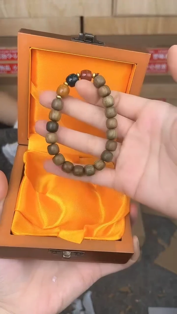 品茗茶器檀木三色珠链接@@LSC045