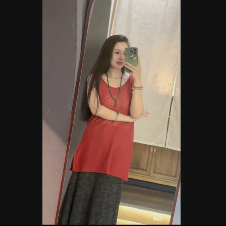 小满 芳华设计新中式复古百搭针织背心国风时尚百搭背心yuanman