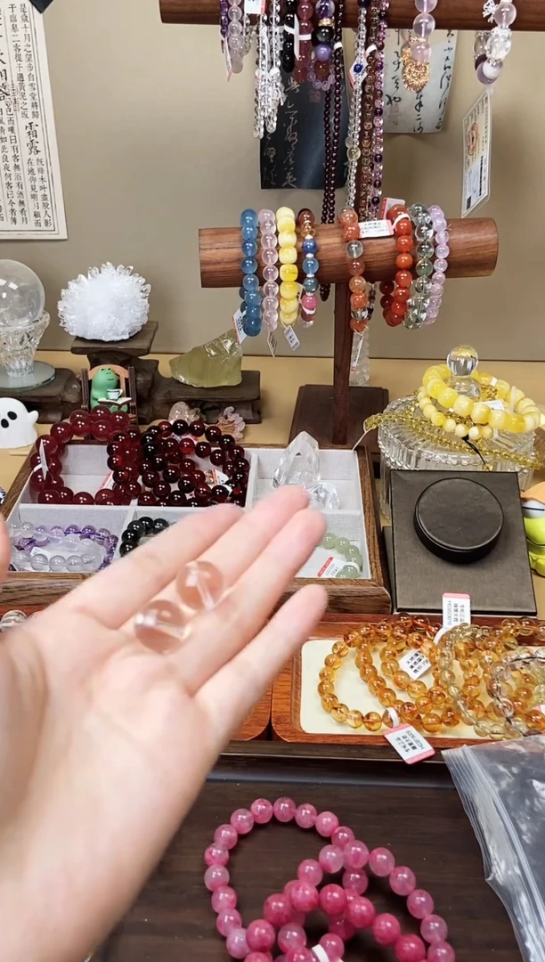 水晶手链未镶嵌15mm白水晶单珠 两颗