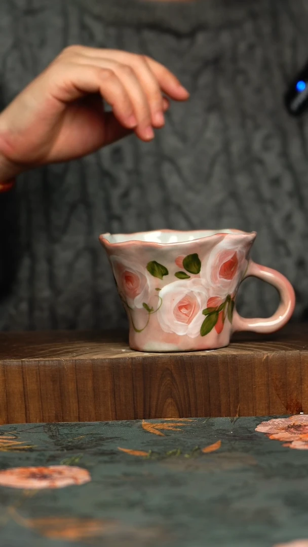 杯釉下彩手工手绘同款陶器