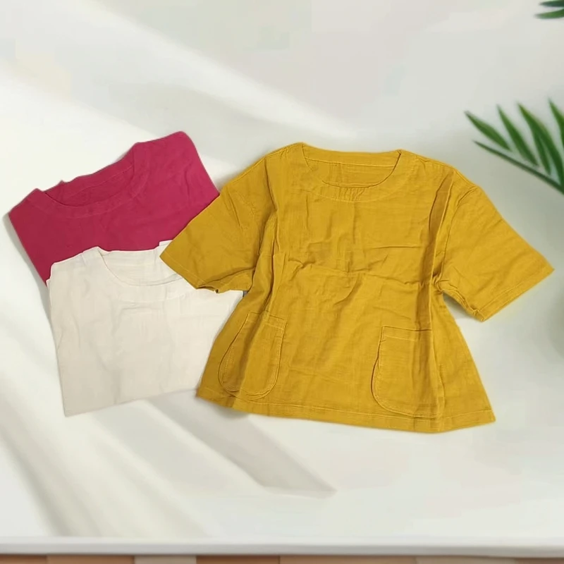 2598（飞儿同款）短袖夏季薄款短袖棉纱t恤休闲春秋半袖