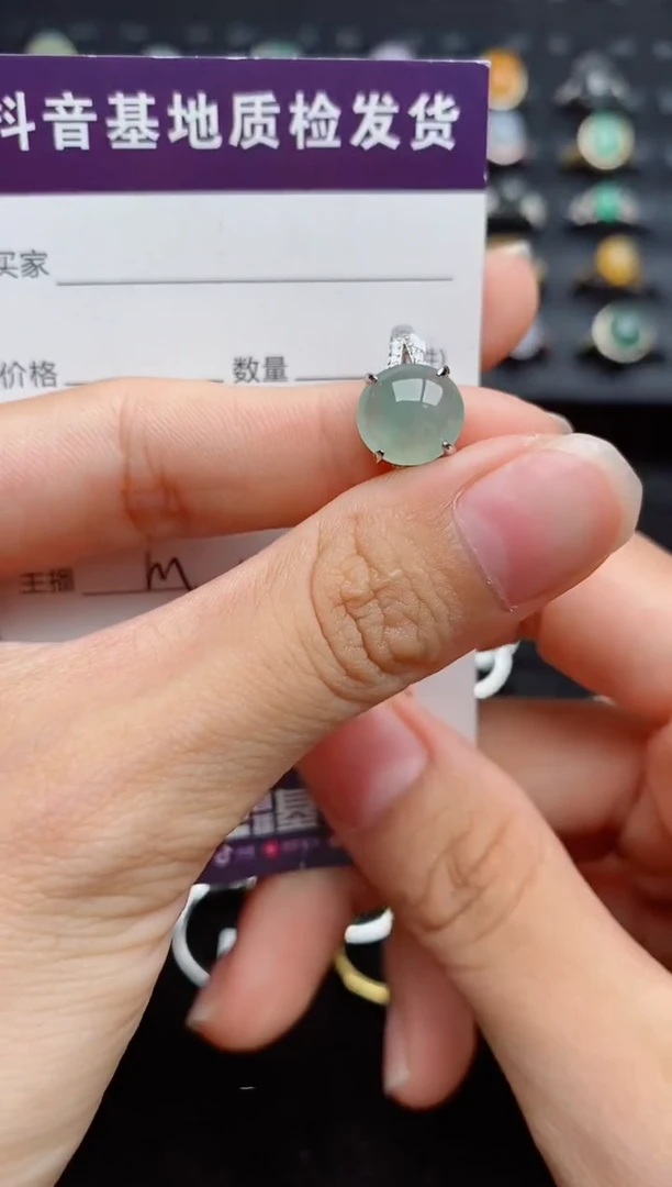 银S925镶嵌戒指翡翠....