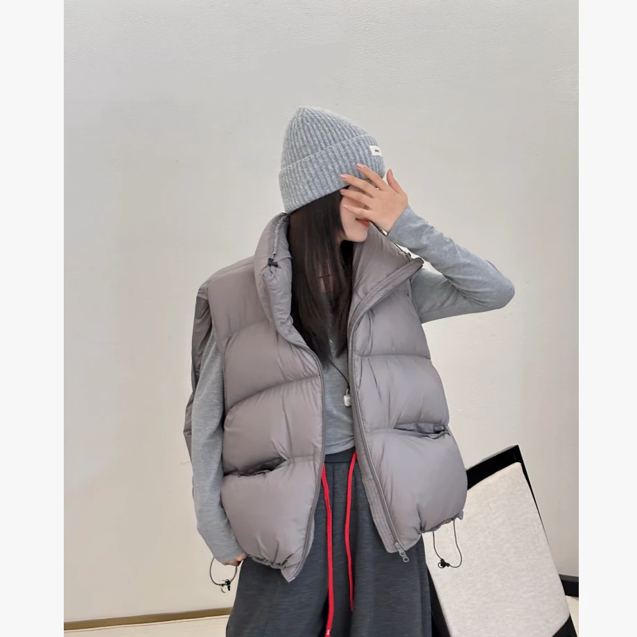 DEZI超蓬松保暖时尚百搭白鸭绒马甲女款LS568088